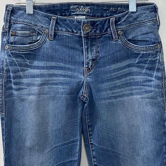 Silver Jeans Womens Aiko Bootcut Denim Jeans Low Rise Embroidered Sz W28/L31 - Picture 4 of 12